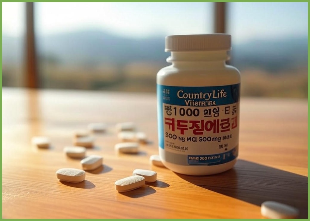 Country Life Vitamins 칼슘 1000 mg 마그네슘 500 mg 아연 50 mg with L-글루타민산 100 mg 타블렛, 250정, 1개 - 이미지 1
