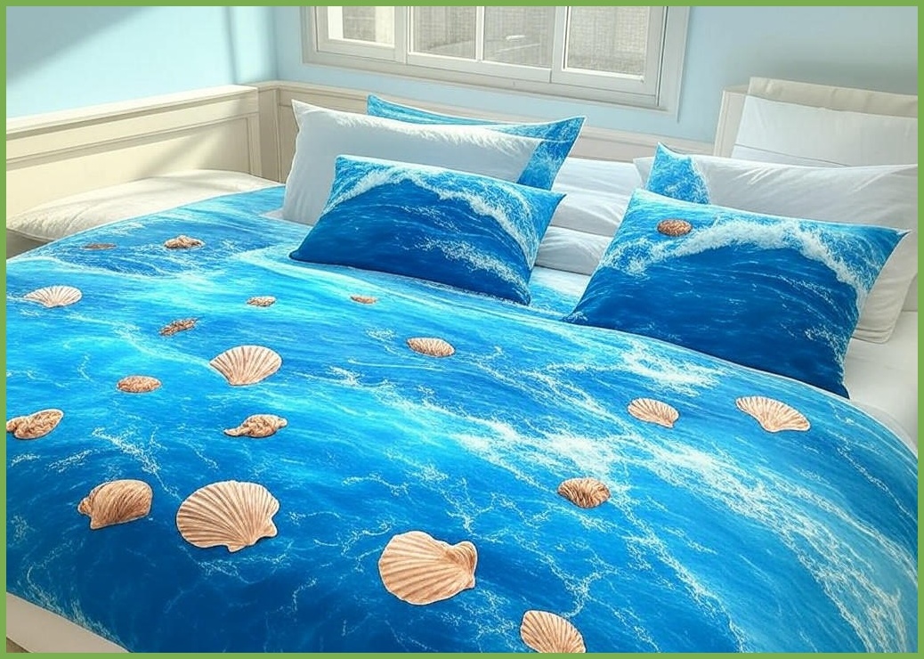 루시드슬립 국내산 오션 시어서커 멜로자수 여름 차렵이불 세트