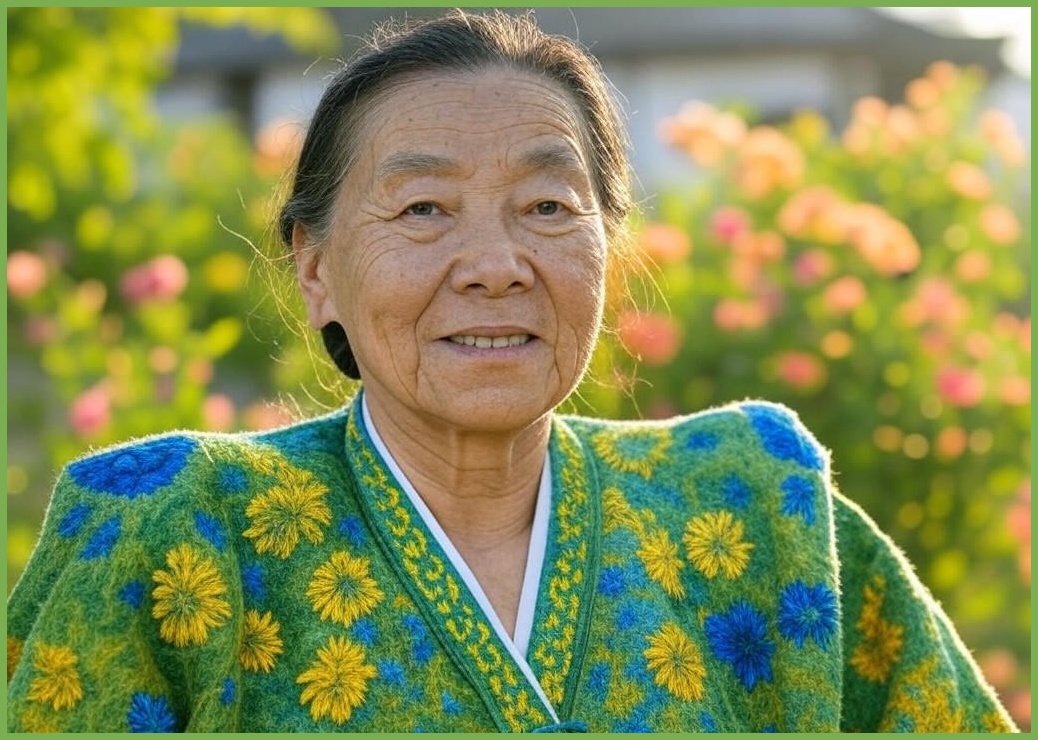 [풍기인견] 여름 천연염색 자수 인견 블라우스 / 생활 개량한복 엄마 할머니 여성 옷선물 - 이미지 1
